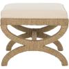 SAFAVIEH Couture Collection Aikan Coastal Natural/Beige Woven Seagrass Solid Wood Ottoman Foot Stool (Fully Assembled)