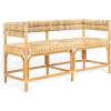 SAFAVIEH Couture Collection Elexa Tropical Coastal Natural Rattan Banana Woven Bench (Fully Assembled)(Natural)