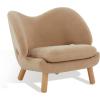 SAFAVIEH Couture Collection Felicia Mid-Century Modern Tan Faux Shearling/Natural Chair (Fully Assembled)(Tan/Natural)