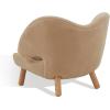SAFAVIEH Couture Collection Felicia Mid-Century Modern Tan Faux Shearling/Natural Chair (Fully Assembled)(Tan/Natural)