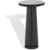 SAFAVIEH Couture Collection Valentia Small Accent Table, Round Beige Marble Top with Pedestal Base (SFV9704I)(Black)