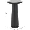 SAFAVIEH Couture Collection Valentia Small Accent Table, Round Beige Marble Top with Pedestal Base (SFV9704I)(Black)
