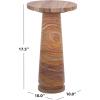 SAFAVIEH Couture Collection Valentia Small Accent Table, Round Beige Marble Top with Pedestal Base (SFV9704I)(Brown)