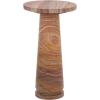 SAFAVIEH Couture Collection Valentia Small Accent Table, Round Beige Marble Top with Pedestal Base (SFV9704I)(Brown)