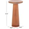 SAFAVIEH Couture Collection Valentia Small Accent Table, Round Beige Marble Top with Pedestal Base (SFV9704I)(Clay)