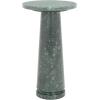 SAFAVIEH Couture Collection Valentia Small Accent Table, Round Beige Marble Top with Pedestal Base (SFV9704I)(Green)