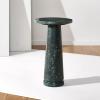 SAFAVIEH Couture Collection Valentia Small Accent Table, Round Beige Marble Top with Pedestal Base (SFV9704I)(Green)