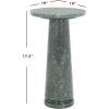 SAFAVIEH Couture Collection Valentia Small Accent Table, Round Beige Marble Top with Pedestal Base (SFV9704I)(Green)