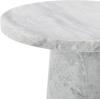 SAFAVIEH Couture Collection Valentia Small Accent Table, Round Beige Marble Top with Pedestal Base (SFV9704I)(Light Grey)