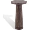 SAFAVIEH Couture Collection Valentia Small Accent Table, Round Beige Marble Top with Pedestal Base (SFV9704I)(Maroon)