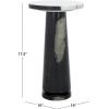 SAFAVIEH Couture Collection Valentia Small Accent Table, Round Beige Marble Top with Pedestal Base (SFV9704I)(White/Black)
