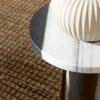 SAFAVIEH Couture Collection Valentia Small Accent Table, Round Beige Marble Top with Pedestal Base (SFV9704I)(White/Black)