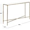 SAFAVIEH Couture Home Collection Jessa Brass Metal/Tempered Glass Top Entryway Living Room Rectangle Console Table (Fully Assembled)(Brass)