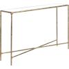 SAFAVIEH Couture Home Collection Jessa Brass Metal/Tempered Glass Top Entryway Living Room Rectangle Console Table (Fully Assembled)(Brass)