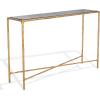 SAFAVIEH Couture Home Collection Jessa Brass Metal/Tempered Glass Top Entryway Living Room Rectangle Console Table (Fully Assembled)(Brass/Black)