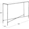 SAFAVIEH Couture Home Collection Jessa Brass Metal/Tempered Glass Top Entryway Living Room Rectangle Console Table (Fully Assembled)(Silver)