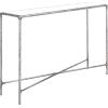 SAFAVIEH Couture Home Collection Jessa Brass Metal/Tempered Glass Top Entryway Living Room Rectangle Console Table (Fully Assembled)(Silver)