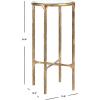 SAFAVIEH Couture Home Collection Jessa Brass Metal/Tempered Glass Top Tall Round End Table (Fully Assembled)(Brass)