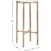 SAFAVIEH Couture Home Collection Jessa Brass Metal/Tempered Glass Top Tall Round End Table (Fully Assembled)(White / Brass)
