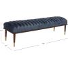 Safavieh Couture Flannery Cream Mid-Century Bench(Dark Blue/Dark Mahogany)