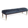 Safavieh Couture Flannery Cream Mid-Century Bench(Dark Blue/Dark Mahogany)
