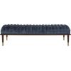 Safavieh Couture Flannery Cream Mid-Century Bench(Dark Blue/Dark Mahogany)