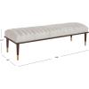 Safavieh Couture Flannery Cream Mid-Century Bench(Ivory/Dark Mahogany)