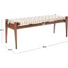 Safavieh Couture Home Dilan 47-inch White and -Light Brown Leather Weave Bench(White / Light Brown)