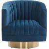 Safavieh Couture Josephine Swivel Barrel Chair(Navy / Gold)