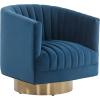 Safavieh Couture Josephine Swivel Barrel Chair(Navy / Gold)