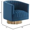Safavieh Couture Josephine Swivel Barrel Chair(Navy / Gold)