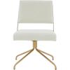 SAFAVIEH Couture Collection – Emmeline Ivory Boucle Swivel Office Chair with Gold Metal Frame, Modern Glam Upholstered Desk Chair (SFV4758G)(Ivory/Gold)