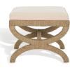 SAFAVIEH Couture Collection Aikan Coastal Natural/Beige Woven Seagrass Solid Wood Ottoman Foot Stool (Fully Assembled)