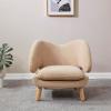 SAFAVIEH Couture Collection Felicia Mid-Century Modern Tan Faux Shearling/Natural Chair (Fully Assembled)(Tan/Natural)