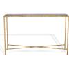 SAFAVIEH Couture Home Collection Jessa Brass Metal/Tempered Glass Top Entryway Living Room Rectangle Console Table (Fully Assembled)(Brass/Black)