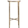 SAFAVIEH Couture Home Collection Jessa Brass Metal/Tempered Glass Top Tall Round End Table (Fully Assembled)(White / Brass)