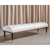 Safavieh Couture Flannery Cream Mid-Century Bench(Ivory/Dark Mahogany)