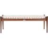 Safavieh Couture Home Dilan 47-inch White and -Light Brown Leather Weave Bench(White / Light Brown)