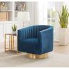 Safavieh Couture Josephine Swivel Barrel Chair(Navy / Gold)