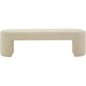 SAFAVIEH Couture Collection Dallyce Contemporary Beige Linen Upholstered Bench (Fully Assembled)