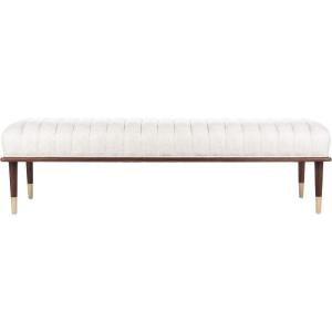 Safavieh Couture Flannery Cream Mid-Century Bench(Cream)