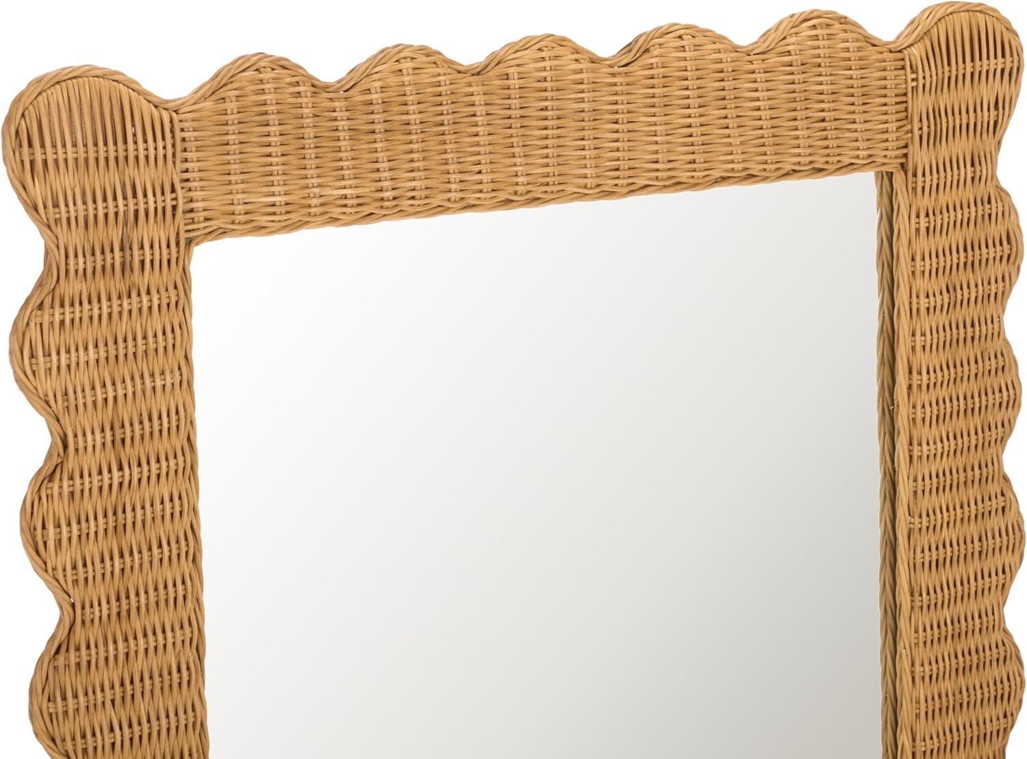 image:imageSAFAVIEH Couture Collection Glendetta Natural Rattan Rectangle MirrorNatural
