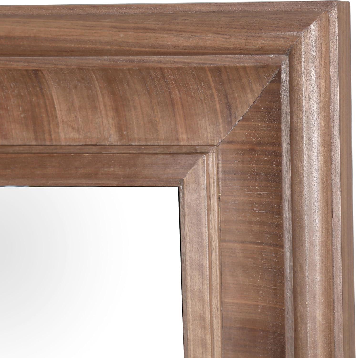 image:imageSAFAVIEH Couture Collection Kaya Black Wood Rectangle MirrorWalnut