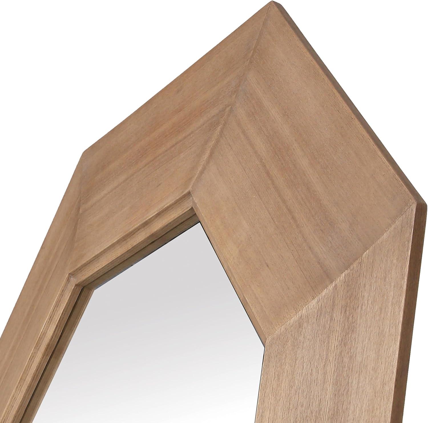 image:imageSAFAVIEH Couture Collection Lacarlo Walnut Wood Octagon MirrorNatural