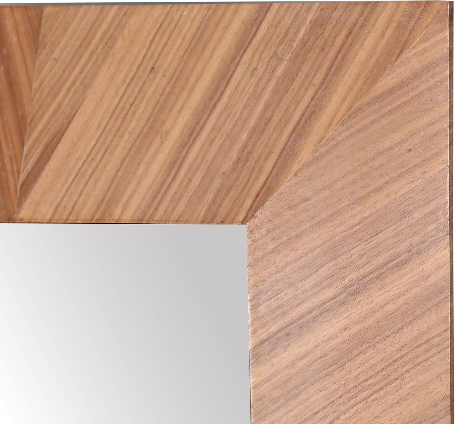 image:imageSAFAVIEH Couture Collection Lacarlo Walnut Wood Rectangle Full Length MirrorWalnut