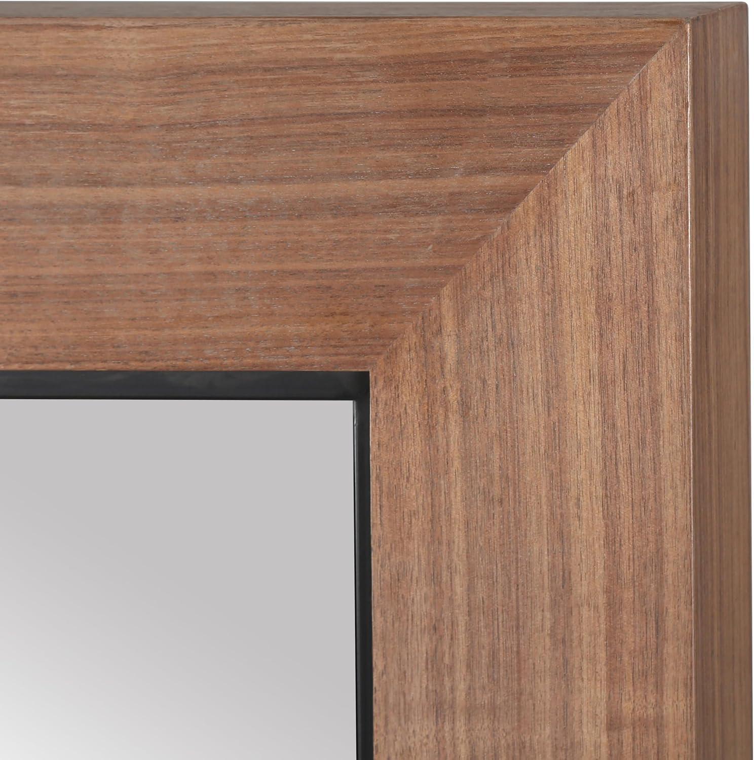 image:imageSAFAVIEH Couture Collection Lacarlo Walnut Wood Rectangle MirrorWalnut