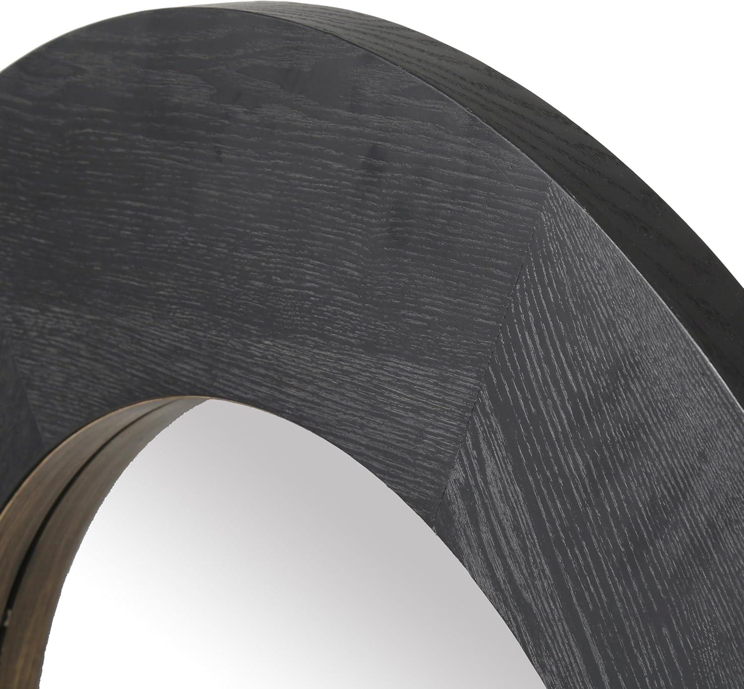 image:imageSAFAVIEH Couture Collection Netta Black Wood Round MirrorBlack