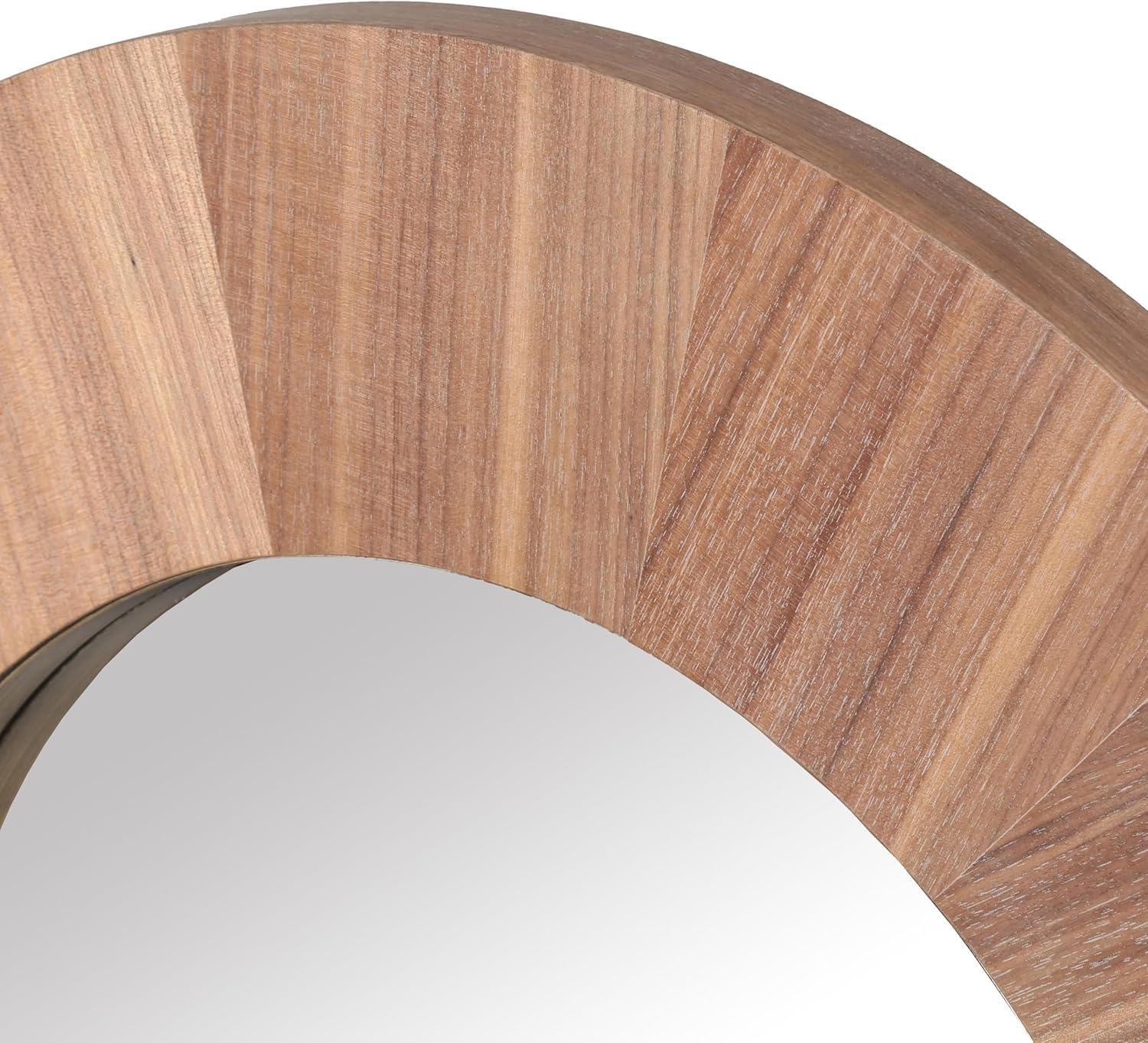 image:imageSAFAVIEH Couture Collection Netta Black Wood Round MirrorWalnut