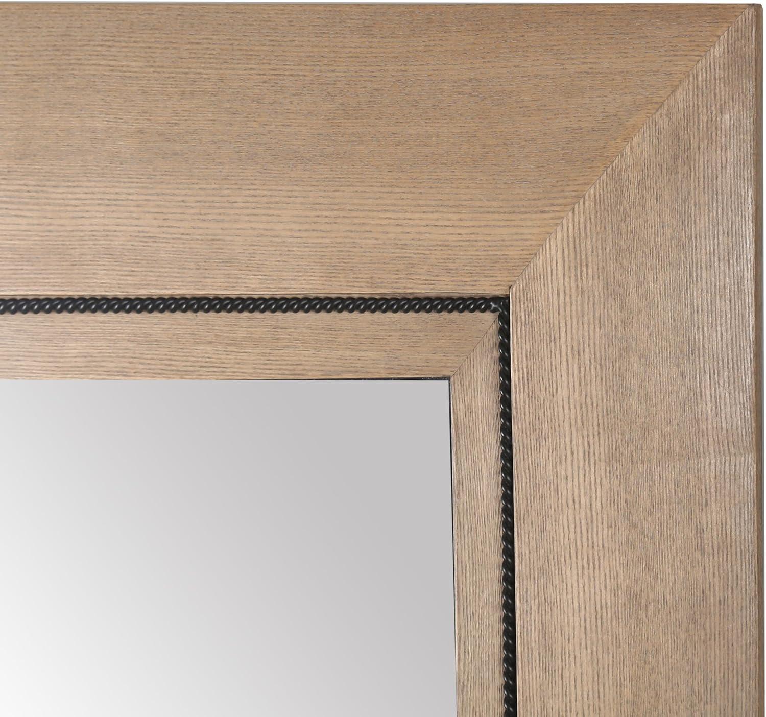 image:imageSAFAVIEH Couture Collection Tenric Natural Wood Rectangle Full Length MirrorNatural