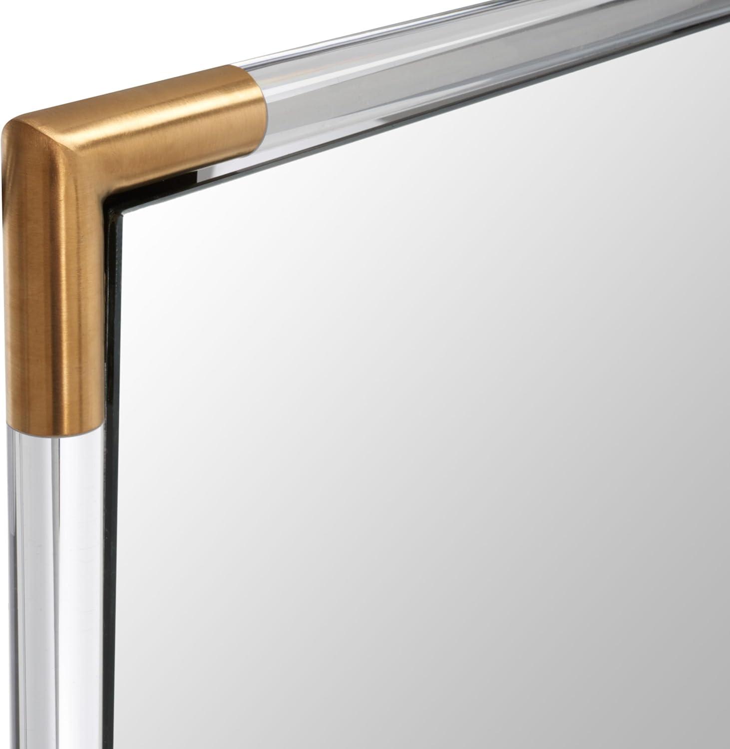 image:imageSAFAVIEH Couture Collection Amina GoldClear Acrylic 35inch Square Decorative Wall Mirror